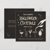 Retro Adult Halloween Drinken en Cocktails nodigen Kaart (Voorkant / Achterkant)