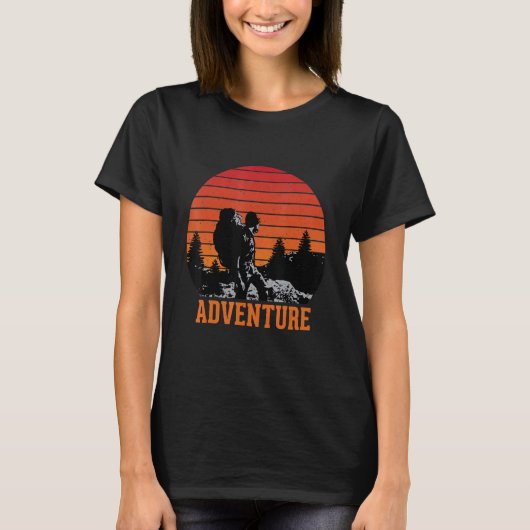 Retro Adventure Backpacker Enthusiast Mountain exp T-shirt (Voorkant)