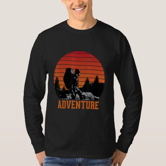 Retro Adventure Backpacker Enthusiast Mountain exp T-shirt (Voorkant)