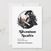 Retro Adventure wacht op Afstuderen Foto Aankondiging (Voorkant)