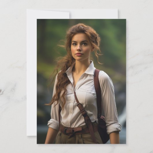 Retro  Adventure wacht op Afstuderen Foto Aankondiging (Achterkant)