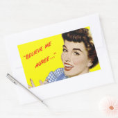 Retro Adverteren Pop-Art Stickers "Geloof me" (Envelop)