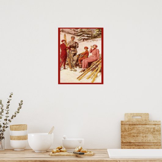 Retro  adverteren, Ski poster, Mode Poster (Keuken)