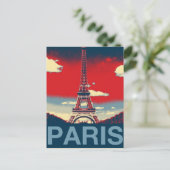 retro Advertisement France Paris Effiel Tower Briefkaart (Staand voorkant)