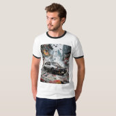 Retro AE86 Tokyo Drift Auto Grafische Ring T-Shirt (Voorkant volledig)