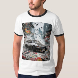 Retro AE86 Tokyo Drift Auto Grafische Ring T-Shirt