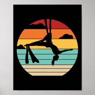 Retro Aerial Yoga Aerialist Gymnastiek Danser Aeri Poster