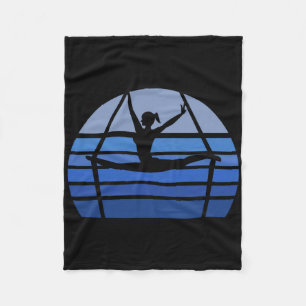 Retro Aerial Yoga Silhouet Liefhebber Cadeau Aeria Fleece Deken