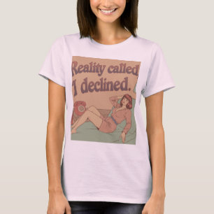 Retro Aesthetic Funny Gezegde T-shirt voor S