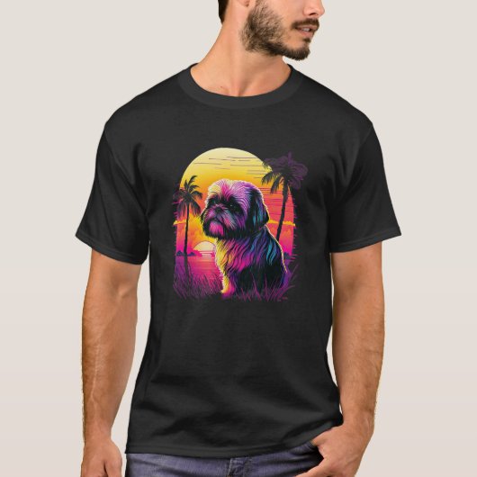 Retro Aesthetic Shih Tzu hond T-shirt (Voorkant)