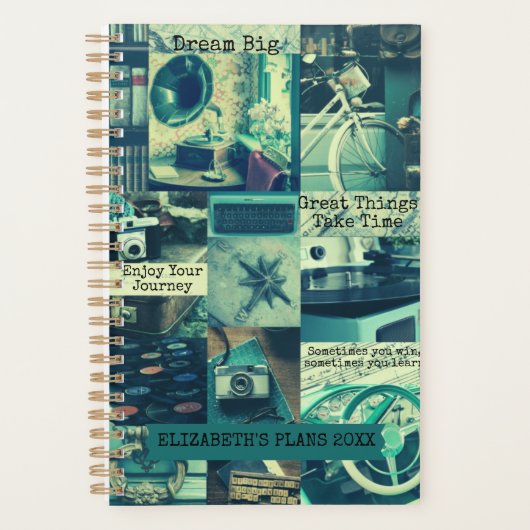 Retro Aesthetisch bord Collage Aangepaste offertes Planner (Voorkant)