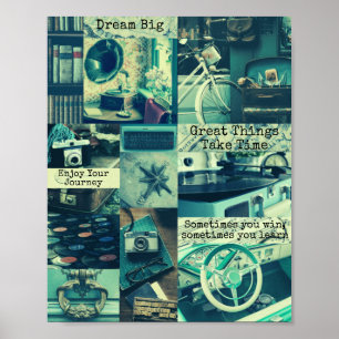 Retro Aesthetisch bord Foto Collage Quottes Poster