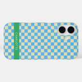 Retro Aesthetisch Checkerboard Blue op maat Case-Mate iPhone Case (Achterkant (horizontaal))