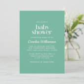 Retro Aesthetisch Checkerboard Mint Baby shower Kaart (Staand voorkant)