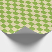 Retro Aesthetisch Checkerboard Patroon Groen wit Cadeaupapier (Hoek)
