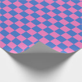 Retro Aesthetisch Checkerboard Patroze en Blauw Cadeaupapier (Hoek)
