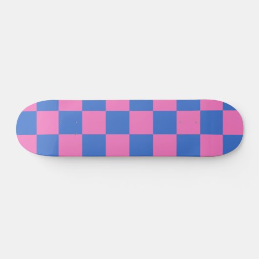 Retro Aesthetisch Checkerboard Patroze en Blauw Persoonlijk Skateboard (Horizontaal)