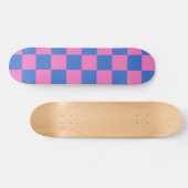 Retro Aesthetisch Checkerboard Patroze en Blauw Persoonlijk Skateboard (Horizontaal)