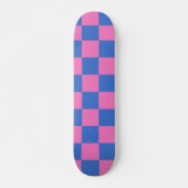 Retro Aesthetisch Checkerboard Patroze en Blauw Persoonlijk Skateboard (Voorkant)