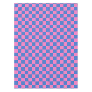 Retro Aesthetisch Checkerboard Patroze en Blauw Tafelkleed