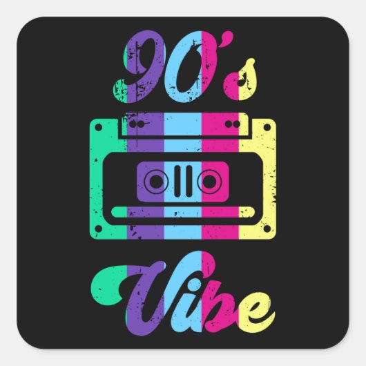 Retro Aesthetisch Costume Party 90s Vibe Outfit Vierkante Sticker (Voorkant)