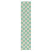 Retro Aesthetische Checkerboard Patroonafbeelding Korte Tafelloper (Voorkant)