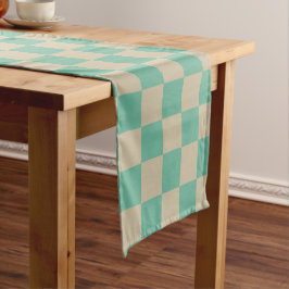 Retro Aesthetische Checkerboard Patroonafbeelding  Korte Tafelloper