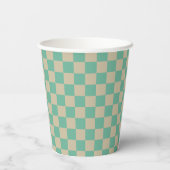 Retro Aesthetische Checkerboard Patroonafbeelding  Papieren Bekers (Achterkant)