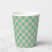 Retro Aesthetische Checkerboard Patroonafbeelding  Papieren Bekers (Voorkant)