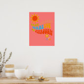 Retro Aesthetische Word Art voor meisjes, Tweens,  Poster (Keuken)