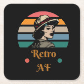  "Retro AF" Funny Rainbow Kartonnen Onderzetters (Voorkant)