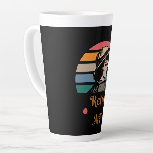  "Retro AF" Funny Rainbow Latte Mok (Linkerhoek)