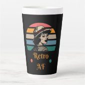  "Retro AF" Funny Rainbow Latte Mok (Voorkant)