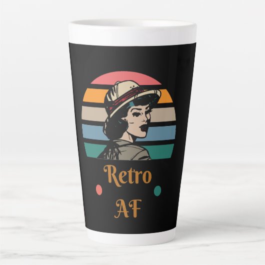  "Retro AF" Funny Rainbow Latte Mok (Voorkant)