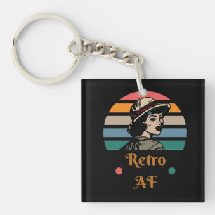  "Retro AF" Funny Rainbow Sleutelhanger