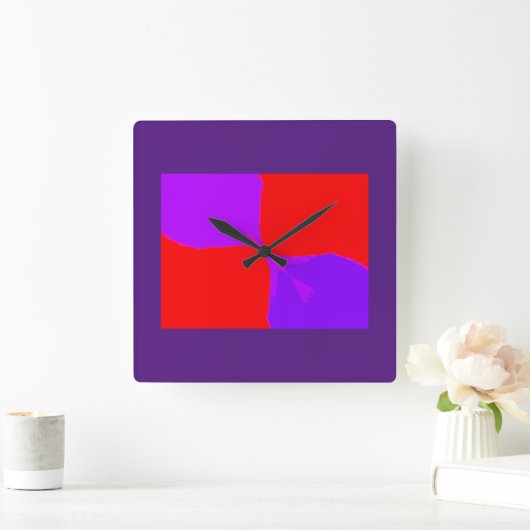 Retro Afbeelding 1 Paarse wandklok (Huis)