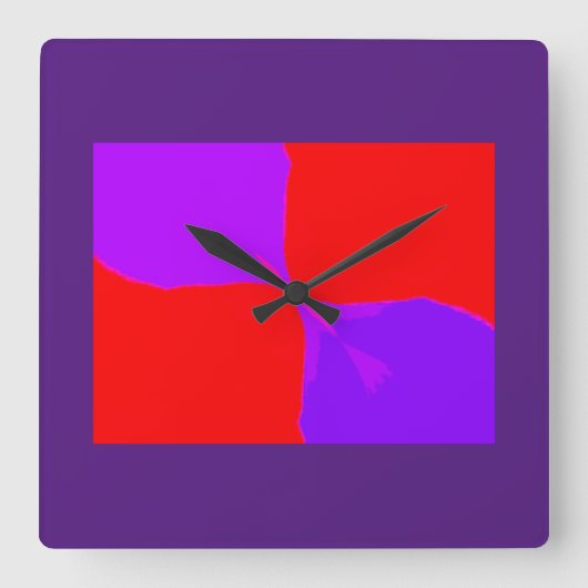 Retro Afbeelding 1 Paarse wandklok (Voorkant)