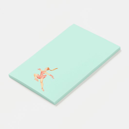 Retro Afbeelding van een Cijfer Skater in een roze Post-it® Notes (Schuin)