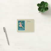 Retro Afbeelding van een Cijfer Skater in een roze Post-it® Notes (Kantoor)