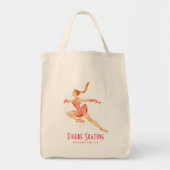 Retro Afbeelding van een Cijfer Skater in een roze Tote Bag (Voorkant)