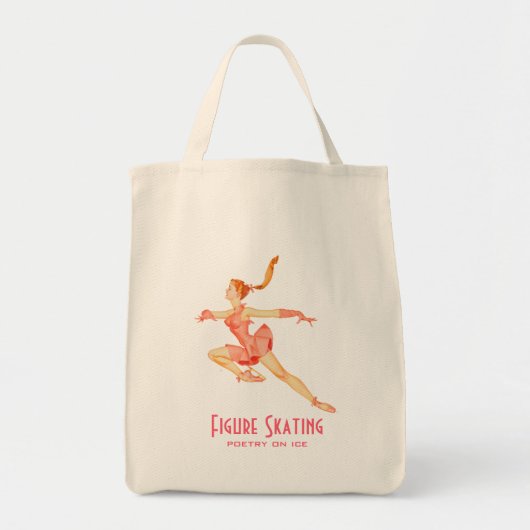 Retro Afbeelding van een Cijfer Skater in een roze Tote Bag (Voorkant)