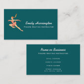 Retro Afbeelding van een Cijfer Skater in een roze Visitekaartje (Voorkant / Achterkant)