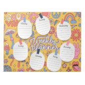 Retro afdrukbare weekmaker, organisatiesheet notitieblok (Voorkant)