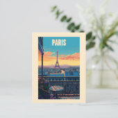 Retro affiche - reis - vintage - Parijs Briefkaart (Staand voorkant)