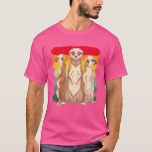 Retro Africa Zoo Animal Cute Meerkat T-shirt