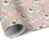 Retro African American Santa Claus Gift Wrap Cadeaupapier (Rol Hoek)