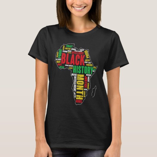 Retro African Map Ford Black History Maandbericht T-shirt (Voorkant)