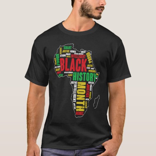 Retro African Map Ford Black History Maandbericht T-shirt (Voorkant)