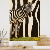 Retro African Mountain Zebra - Deel 2 Poster (Keuken)