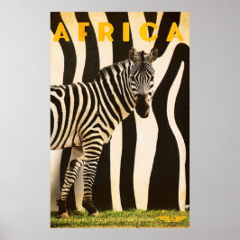 Retro African Mountain Zebra - Deel 2 Poster